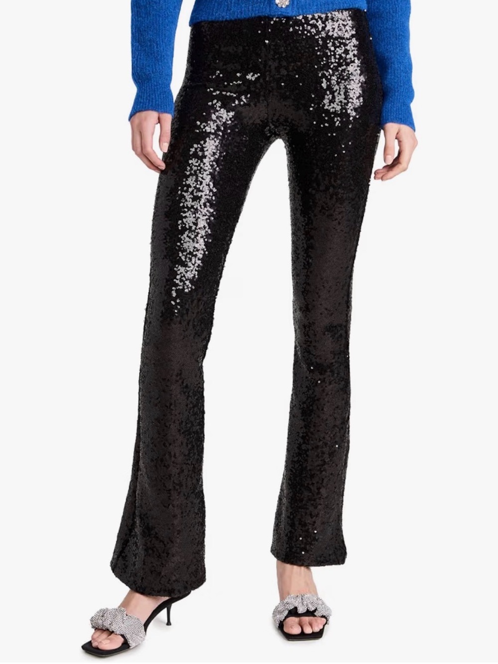 Commando High Rise Black Sequin Flare Pants